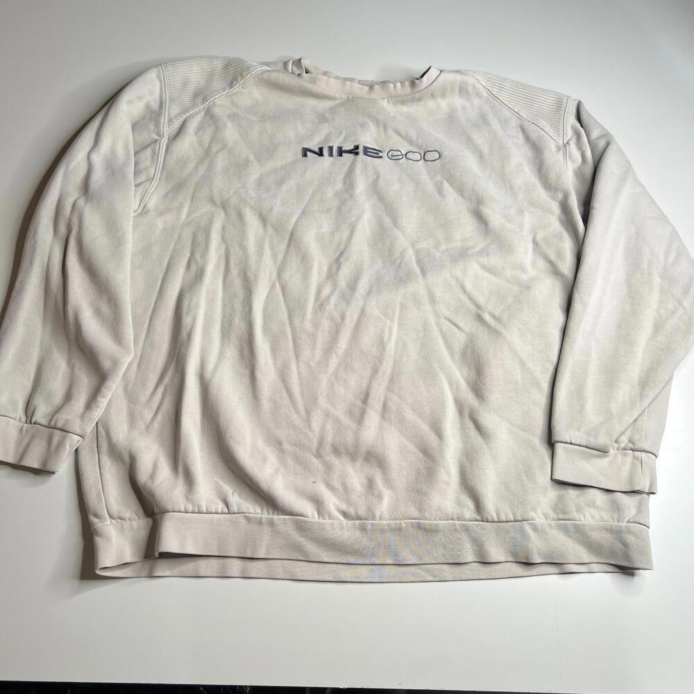 Vintage Nike ECO Sweatshirt 2XL Beige‎ Crewneck Made in Malaysia 90s Y2K